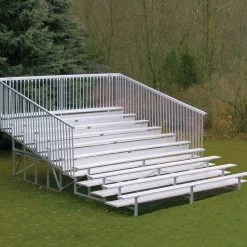 Jaypro Sports Bleacher - 15' (10 Row - Single Foot Plank With Guard Rail) - Enclosed
