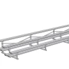 Jaypro Sports Bleacher - 21' (3 Row - Double Foot Plank) - All Aluminum