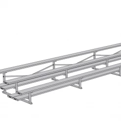 Jaypro Sports Bleacher - 21' (3 Row - Double Foot Plank) - All Aluminum