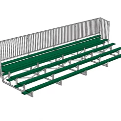 Jaypro Sports Bleacher - 27' (5 Row - Single Foot Plank With Guard Rail) - Enclosed - Powder Coated