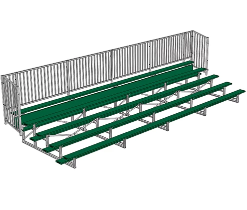 Jaypro Sports Bleacher - 27' (5 Row - Single Foot Plank With Guard Rail) - Enclosed - Powder Coated 4 Jaypro Sports Bleacher - 27' (5 Row - Single Foot Plank With Guard Rail) - Enclosed - Powder Coated