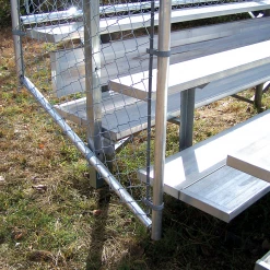 Jaypro Sports Bleacher - 15' (5 Row - Single Foot Plank With Chain Link Rail) - Enclosed