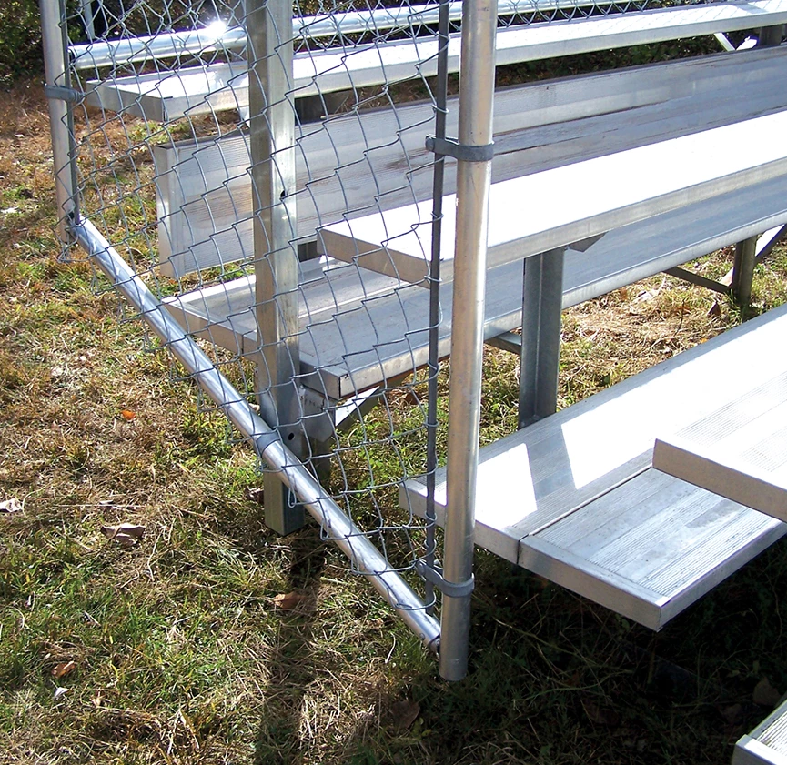 Jaypro Sports Bleacher - 15' (5 Row - Single Foot Plank With Chain Link Rail) - Enclosed 4 Jaypro Sports Bleacher - 15' (5 Row - Single Foot Plank With Chain Link Rail) - Enclosed