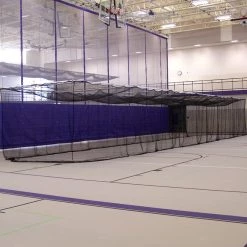 Jaypro Sports Batting Cages - Ceiling Suspended, Retractable (70'L X 12'W X 11'H) - (1-3/4" Mesh - Baseball) (Black) 7 Jaypro Sports Batting Cages - Ceiling Suspended, Retractable (70'L X 12'W X 11'H) - (1-3/4