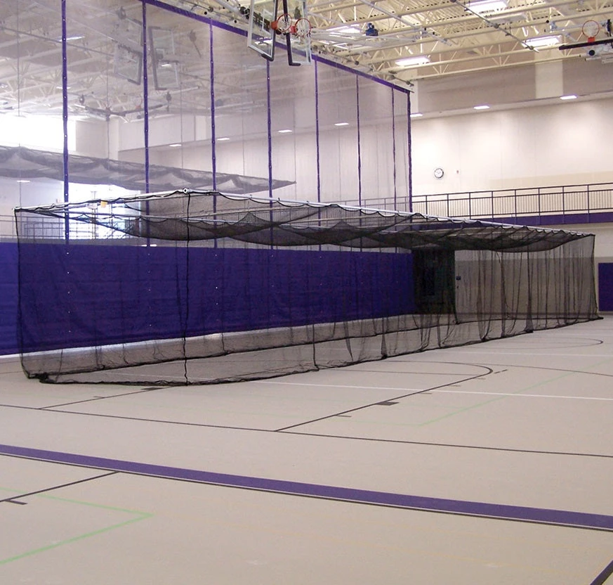Jaypro Sports Batting Cages - Ceiling Suspended, Retractable (70'L X 12'W X 11'H) - (1-3/4" Mesh - Baseball) (Black) 5 Jaypro Sports Batting Cages - Ceiling Suspended, Retractable (70'L X 12'W X 11'H) - (1-3/4" Mesh - Baseball) (Black)