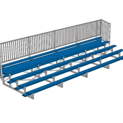 Jaypro Sports Bleacher - 27' (5 Row - Single Foot Plank With Guard Rail) - Enclosed - Powder Coated