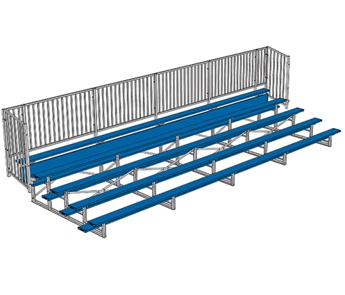 Jaypro Sports Bleacher - 27' (5 Row - Single Foot Plank With Guard Rail) - Enclosed - Powder Coated 3 Jaypro Sports Bleacher - 27' (5 Row - Single Foot Plank With Guard Rail) - Enclosed - Powder Coated
