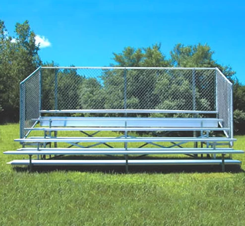 Jaypro Sports Bleacher - 21' (5 Row - Single Foot Plank With Chain Link Rail) - Enclosed 3 Jaypro Sports Bleacher - 21' (5 Row - Single Foot Plank With Chain Link Rail) - Enclosed
