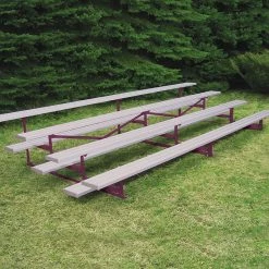 Jaypro Sports Bleacher - 15' (4 Row - Single Foot Plank) - All Aluminum - Powder Coated