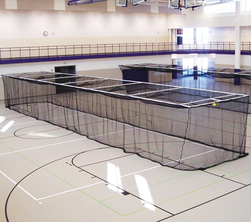 Jaypro Sports Batting Cages - Ceiling Suspended, Retractable (70'L X 12'W X 11'H) - (1-3/4" Mesh - Baseball) (Black) 3 Jaypro Sports Batting Cages - Ceiling Suspended, Retractable (70'L X 12'W X 11'H) - (1-3/4" Mesh - Baseball) (Black)