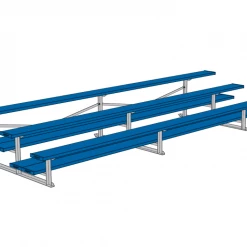 Jaypro Sports Bleacher - 15' (3 Row - Double Foot Plank) - All Aluminum