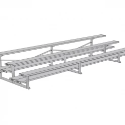 Jaypro Sports Bleacher - 15' (3 Row - Double Foot Plank) - All Aluminum