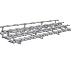 Jaypro Sports Bleacher - 21' (3 Row - Double Foot Plank) - All Aluminum