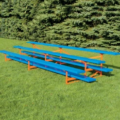 Jaypro Sports Bleacher - 21' (3 Row - Double Foot Plank) - All Aluminum - Powder Coated