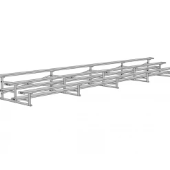 Jaypro Sports Bleacher - 27' (3 Row - Double Foot Plank) - All Aluminum