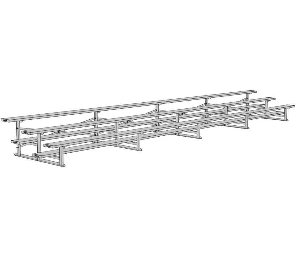 Jaypro Sports Bleacher - 27' (3 Row - Double Foot Plank) - All Aluminum 3 Jaypro Sports Bleacher - 27' (3 Row - Double Foot Plank) - All Aluminum