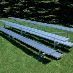 Jaypro Sports Bleacher - 15' (3 Row - Single Foot Plank) - All Aluminum