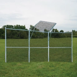 Jaypro Sports Backstop Fence (3 Panel, 1 Center Overhang) - Permanent