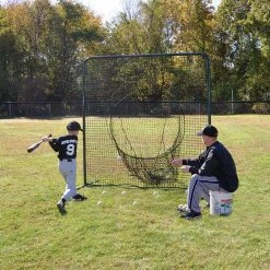Jaypro Sports Batting Practice Screen - 7'H X 7'W - Portable - Soft Toss (Black)