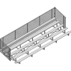 Jaypro Sports Bleacher - 27' (5 Row - Single Foot Plank With Chain Link Rail) - Enclosed