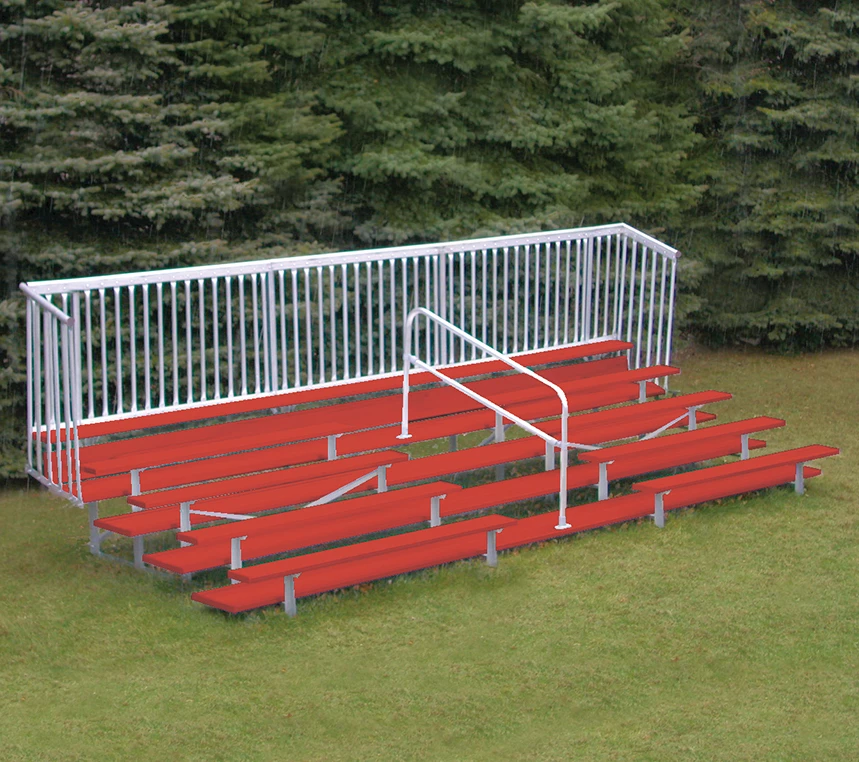 Jaypro Sports Bleacher - 21' (5 Row - Single Foot Plank With Guard Rail & Aisle) - Enclosed - Powder Coated 3 Jaypro Sports Bleacher - 21' (5 Row - Single Foot Plank With Guard Rail & Aisle) - Enclosed - Powder Coated