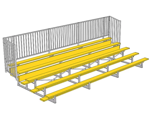 Jaypro Sports Bleacher - 21' (5 Row - Single Foot Plank With Guard Rai) - Enclosed - Powder Coated 5 Jaypro Sports Bleacher - 21' (5 Row - Single Foot Plank With Guard Rai) - Enclosed - Powder Coated