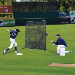 Jaypro Sports Batting Practice Screen - 7'H X 7'W - Portable - Soft Toss (Black)