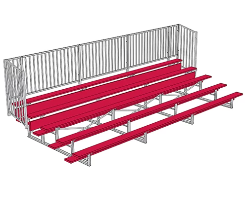 Jaypro Sports Bleacher - 21' (5 Row - Single Foot Plank With Guard Rai) - Enclosed - Powder Coated 4 Jaypro Sports Bleacher - 21' (5 Row - Single Foot Plank With Guard Rai) - Enclosed - Powder Coated