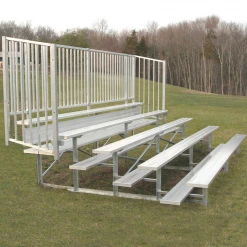 Jaypro Sports Bleacher - 15' (5 Row - Single Foot Plank, With Guard Rail) - Enclosed