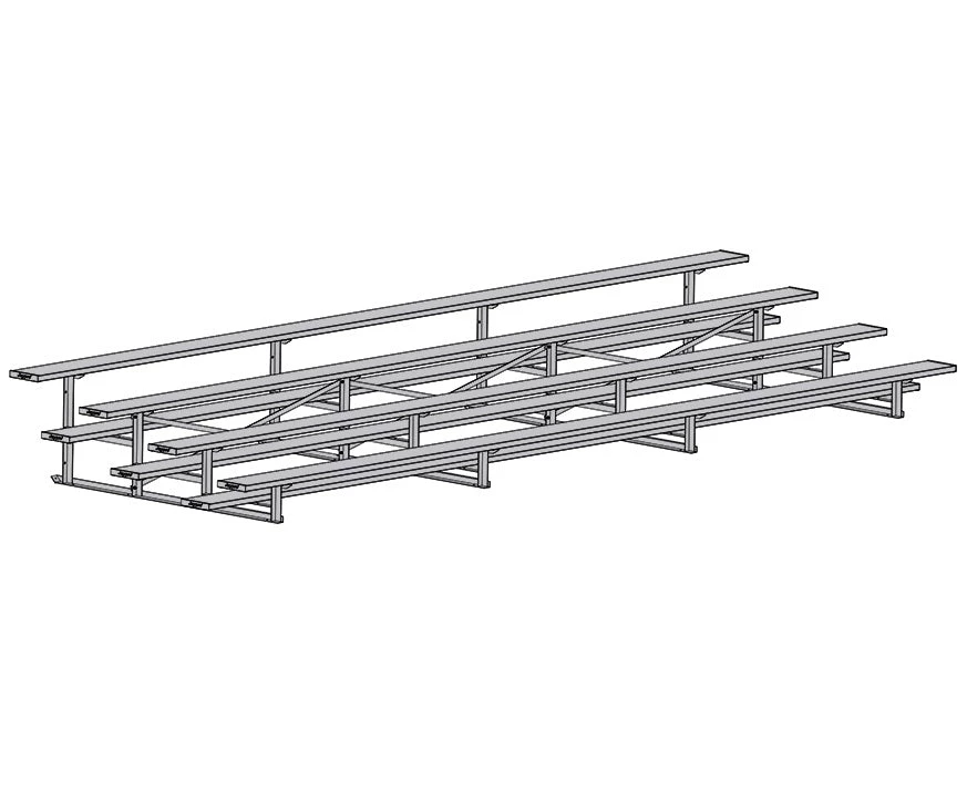 Jaypro Sports Bleacher - 21' (4 Row - Single Foot Plank) - Standard, Outdoor 3 Jaypro Sports Bleacher - 21' (4 Row - Single Foot Plank) - Standard, Outdoor