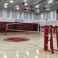Gared RALLYLINE 3 1/2" OD Scholastic Telescopic One-Court Volleyball System, Less Floor Sleeves And Covers