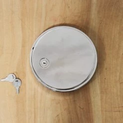 Gared 6-1/4" Hinged Locking Chrome Cover Plate