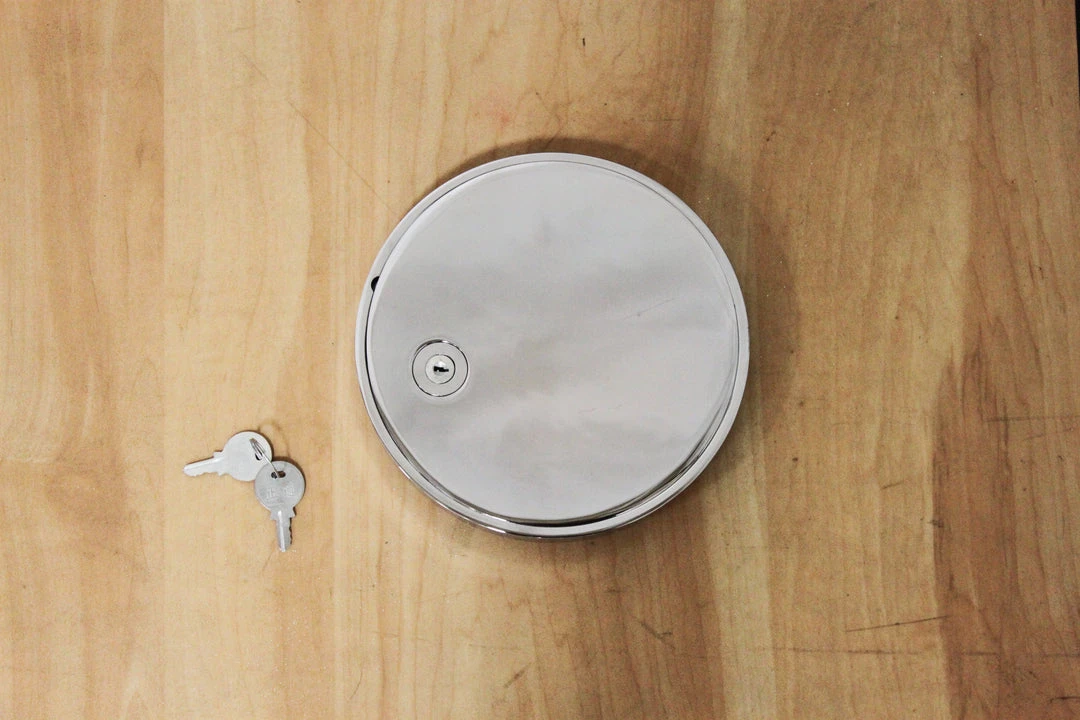 Gared 6-1/4" Hinged Locking Chrome Cover Plate 4 Gared 6-1/4" Hinged Locking Chrome Cover Plate