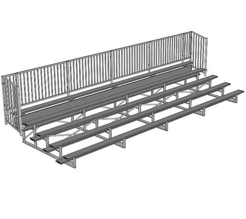 Jaypro Sports Bleacher - 27' (5 Row - Single Foot Plank With Guard Rail) - Enclosed - Powder Coated 5 Jaypro Sports Bleacher - 27' (5 Row - Single Foot Plank With Guard Rail) - Enclosed - Powder Coated