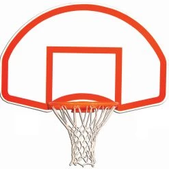 Trigon Sports Basketball Fan-Shaped Rear Mount Backboard W/ Target & Border