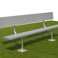 Gared Spectator 15' Surface Mount Bench With Back
