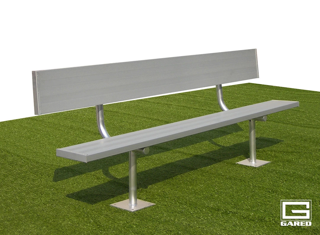 Gared Spectator 15' Surface Mount Bench With Back 3 Gared Spectator 15' Surface Mount Bench With Back