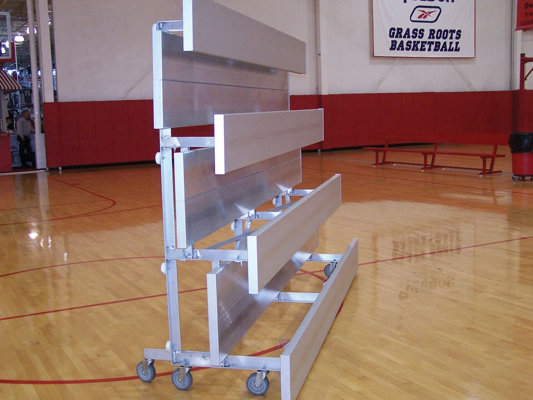 Trigon Sports 3 Row 7.5' Tip-N-Roll Bleacher 3 Trigon Sports 3 Row 7.5' Tip-N-Roll Bleacher