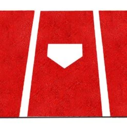 Trigon Sports Pro Turf Home Plate Mat - 6'X12' Red Baseball