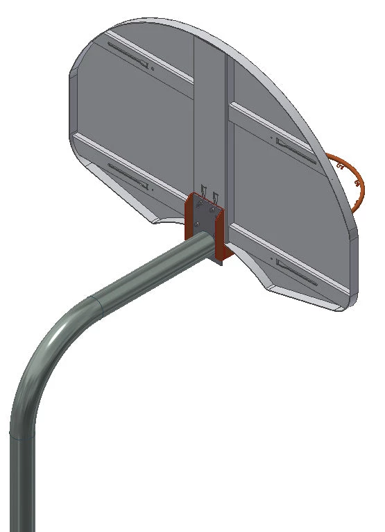 Gared Basketball Economy Playground 3-1/2" O.D. Unbraced Rear-Mount Gooseneck Post 4 Gared Basketball Economy Playground 3-1/2" O.D. Unbraced Rear-Mount Gooseneck Post
