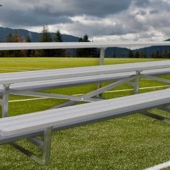 Gared Spectator Stationary 7' 6" Low Rise Bleacher, 3 Row