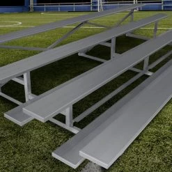 Gared Spectator Stationary 21' Low Rise Bleacher, 4 Row, Double Foot Plank