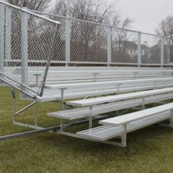Gared Spectator Transportable 15' Bleacher, 5 Row, Double Foot Plank