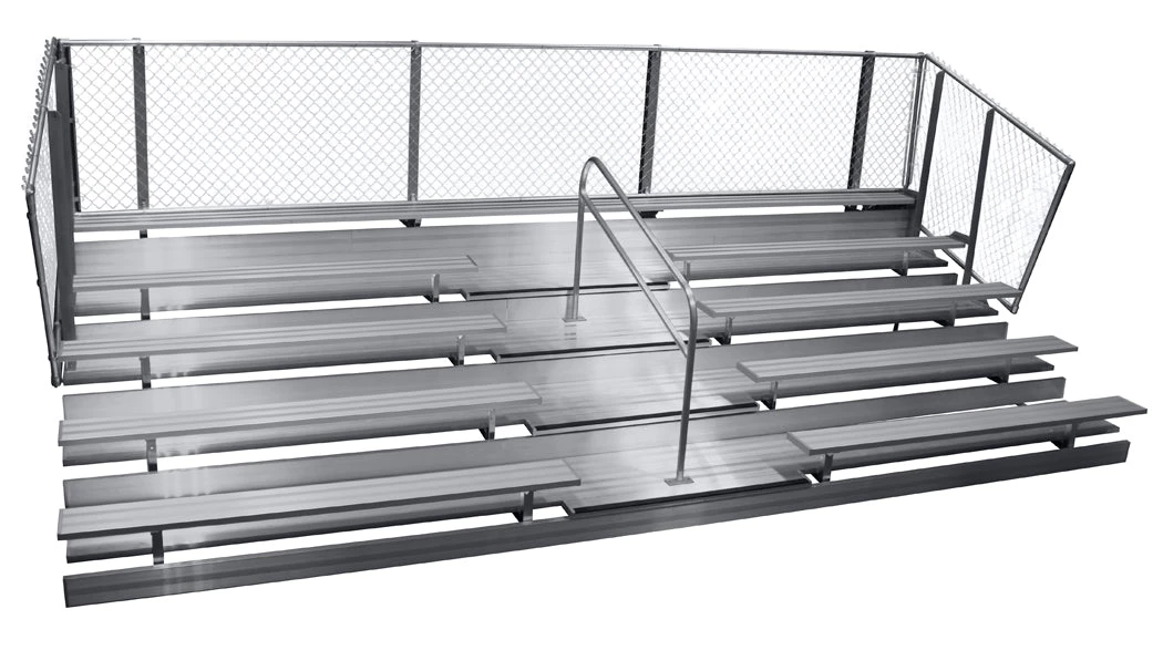 Gared Spectator Stationary 15' Bleacher With Aisle, 5 Row 4 Gared Spectator Stationary 15' Bleacher With Aisle, 5 Row