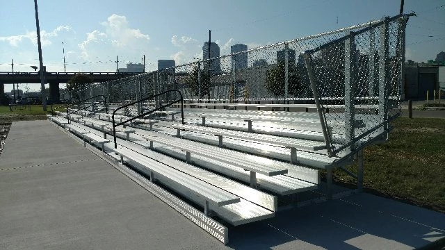 Gared Spectator Stationary 15' Bleacher With Aisle, 5 Row 3 Gared Spectator Stationary 15' Bleacher With Aisle, 5 Row