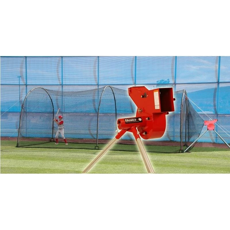 Heater Sports Heater Combo Pitching Machine W/ Xtender 24' Batting Cage HTRCMB899NBF 3 Heater Sports Heater Combo Pitching Machine W/ Xtender 24' Batting Cage HTRCMB899NBF