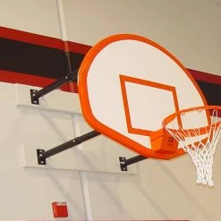 Gared Basketball Corner Mount Stationary Wall Mount Package With Steel Board, 3' - 4' Length