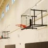Gared Basketball Corner Mount Side-Fold Wall Mount Package With Glass Board, 9' - 12' Length
