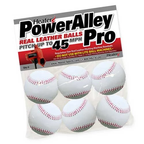 Heater Sports PowerAlley Pro Leather Pitching Machine Baseballs 3 Heater Sports PowerAlley Pro Leather Pitching Machine Baseballs
