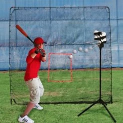 Heater Sports Heater Portable Soft Toss Machine & 7’ X 8’ Hitting W/ Pitching Multi-Sport Net ST99